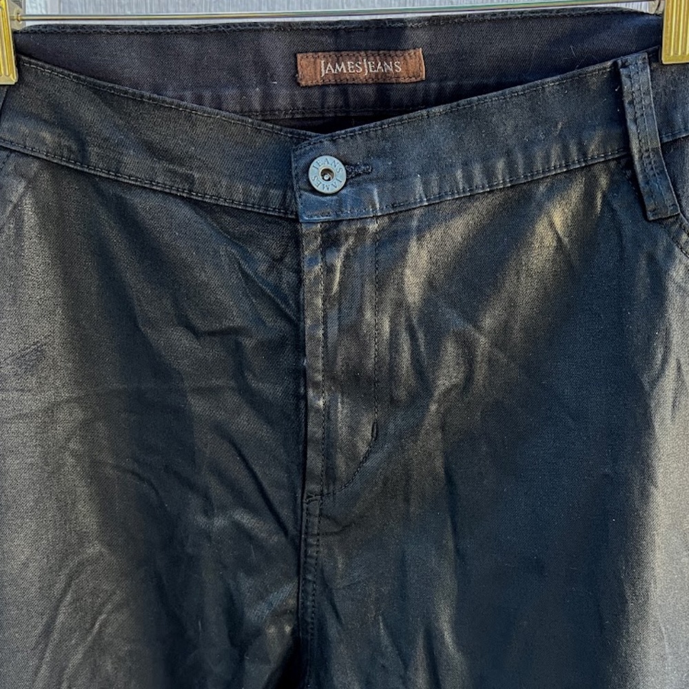 James Jeans Twiggy Z Coated Leather Like Skinny Blue/Black Size 24 NWT - Picture 12 of 16